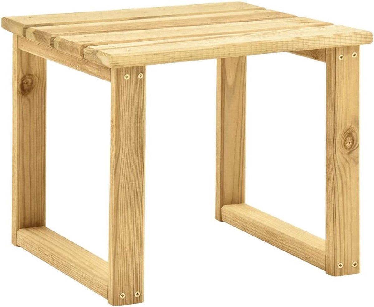 Tuinzonnebed van geïmpregneerd grenenhout met verstelbare rugleuning en voetensteun, inclusief kussen en bijzettafel voor dranken en zonnebril