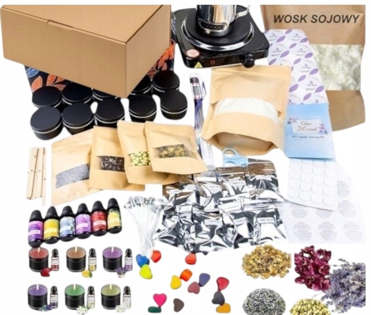 XXL Set Kaarsen Maken - Sojawas & Accessoires - Cadeau Idee