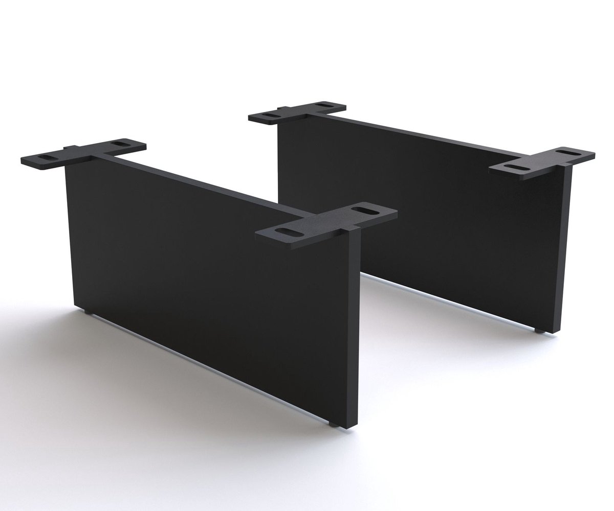 Poot zwart metaal zwevend 15 cm voor 40 cm diepe kastmeubelen (set van 2)