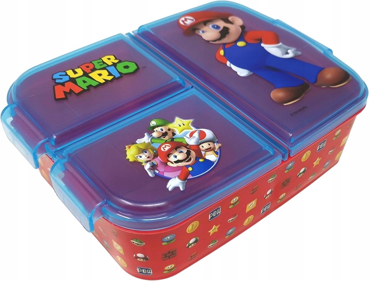Lunchbox Super Mario 3 Vakken - Ideaal voor School & Kinderen