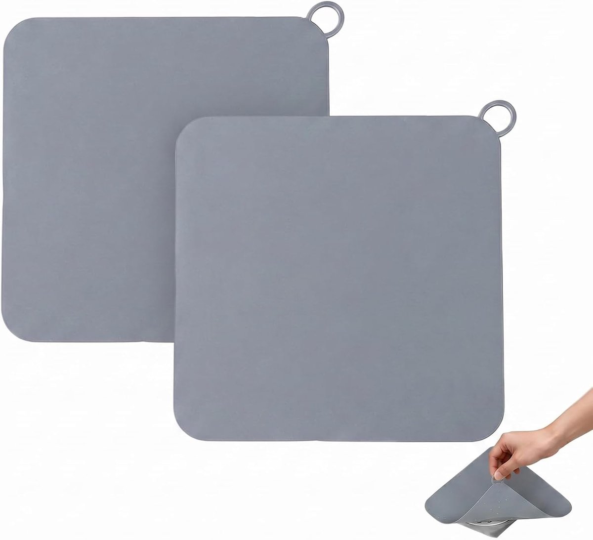 Set van 2 geurstoppen voor douche, 20 x 20 cm, siliconen, vierkant, geurstopper, afvoerstop, afvoermat, geschikt voor - ShopVlot