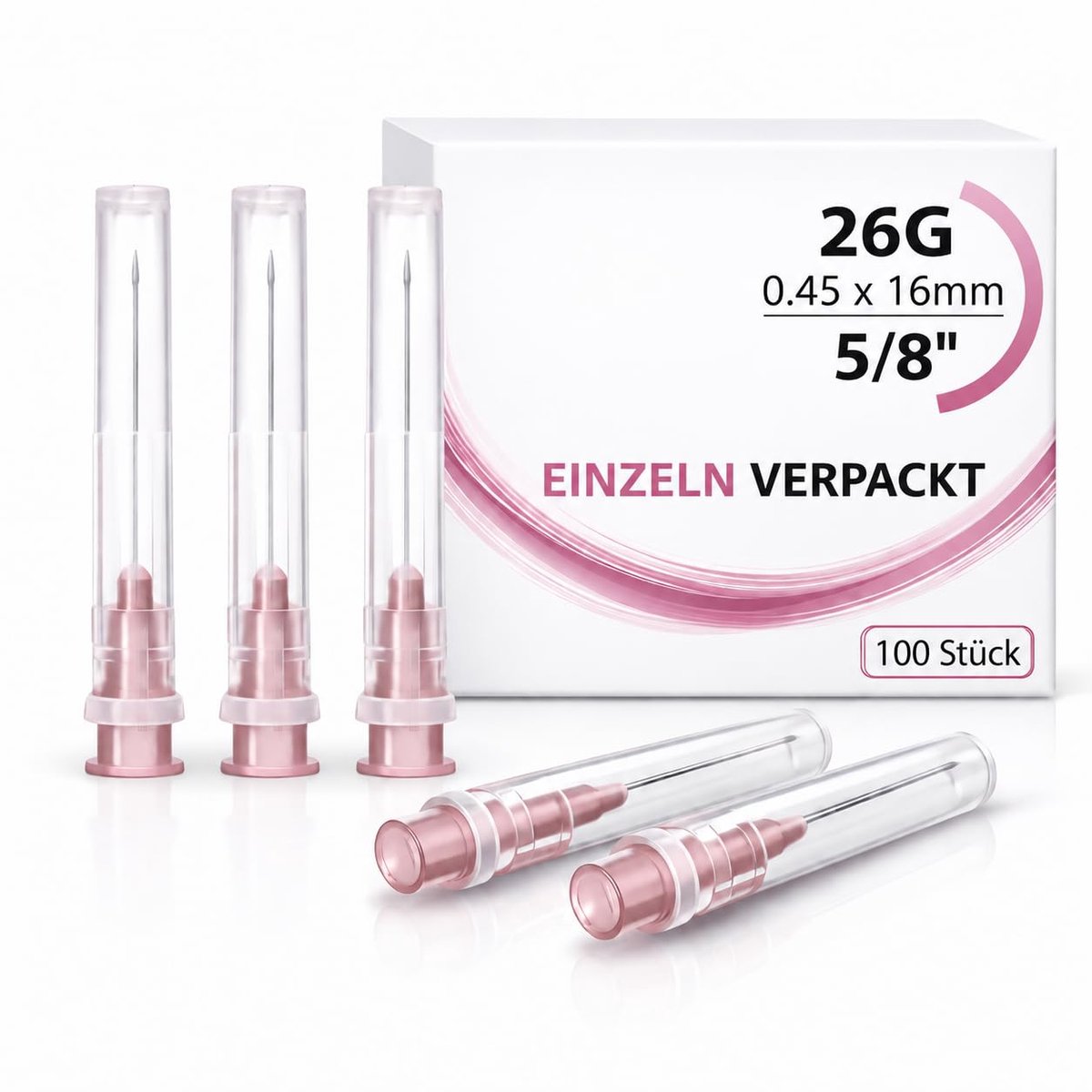 100 stuks roestvrijstalen doseerbuisjes 26G × 5/8 inch (0,45 × 16 mm), afzonderlijk verpakt, gecontroleerd - ShopVlot