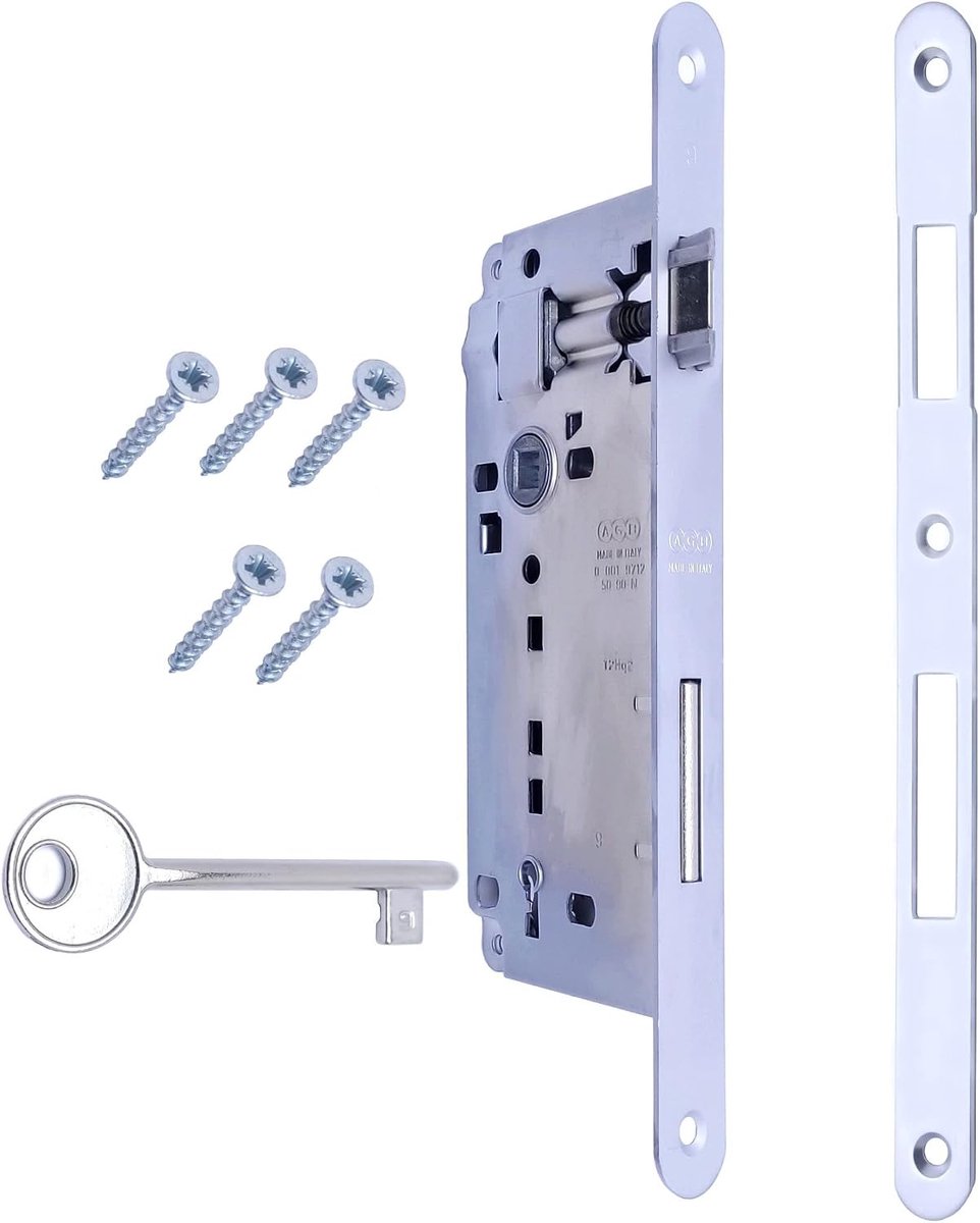 Mortise lock for interior door AGB Series Patent large (Fr. 18x238, In. 90, En. 50, Qu. 8., key for chain wrench, matt - ShopVlot