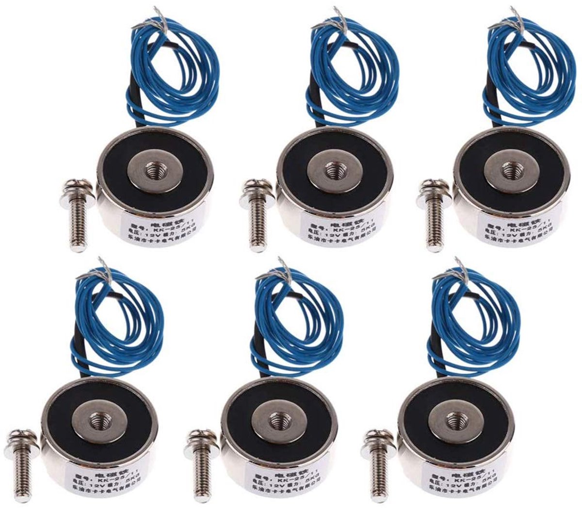 Suctie elektromagneet 11 lbs - 6 stuks - 12V DC - energiezuinig en veilig - SnelShoppen
