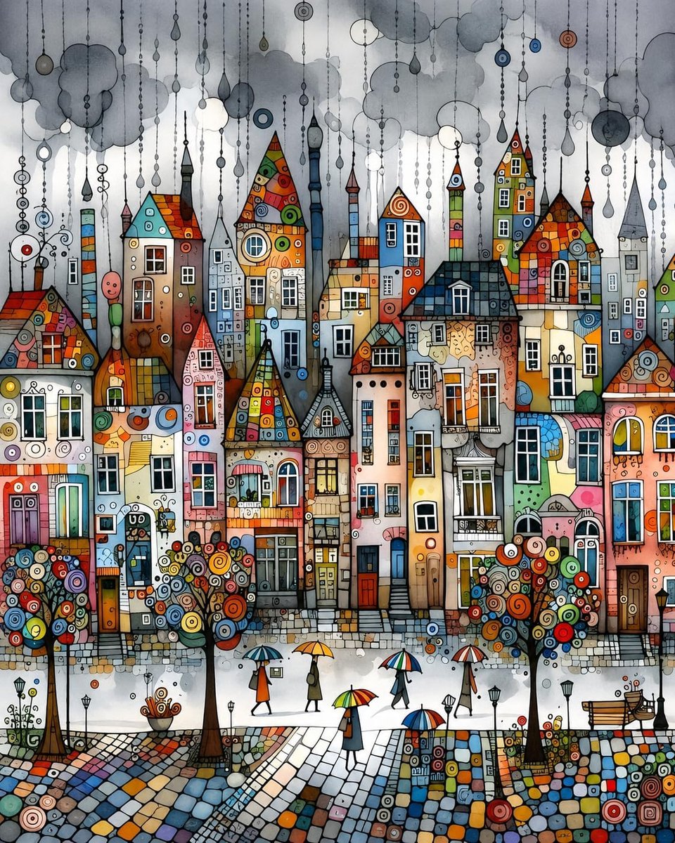 Schilderen op nummer 40 x 50 cm - doe-het-zelf kit - stadslandschap - creatieve ontspanning - SnelShoppen