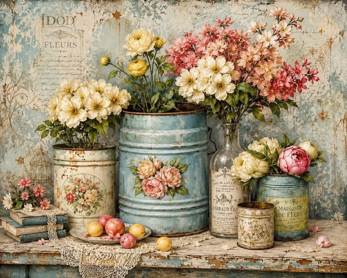 Schilderen op nummer bloemen 40 x 50 cm - acrylverf met penselen - knutselset voor beginners - creatief cadeau - SnelShoppen