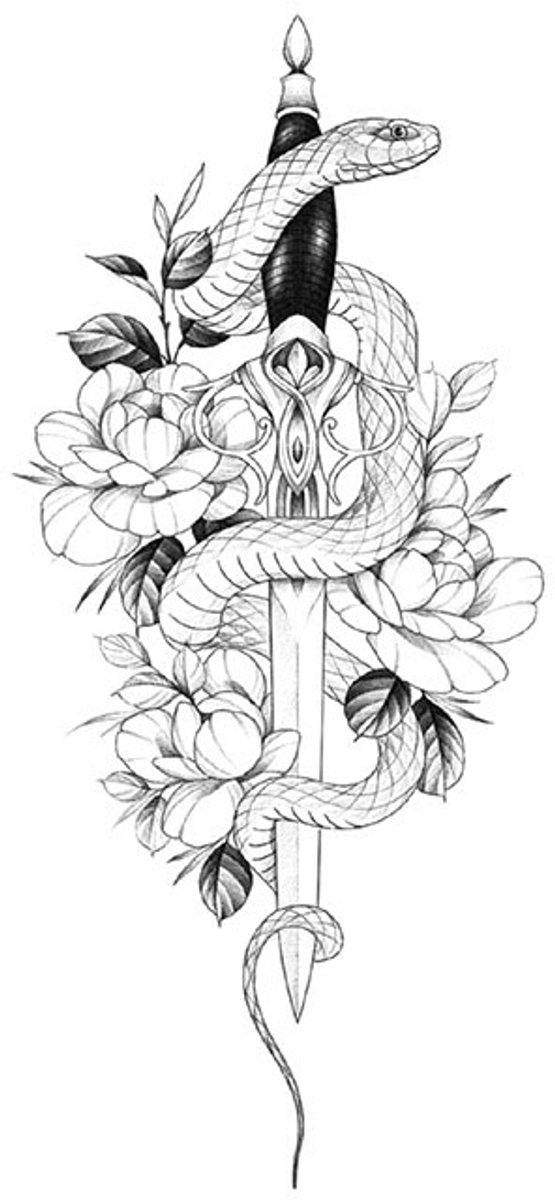Tijdelijke tattoo slang kuit 3 dagen