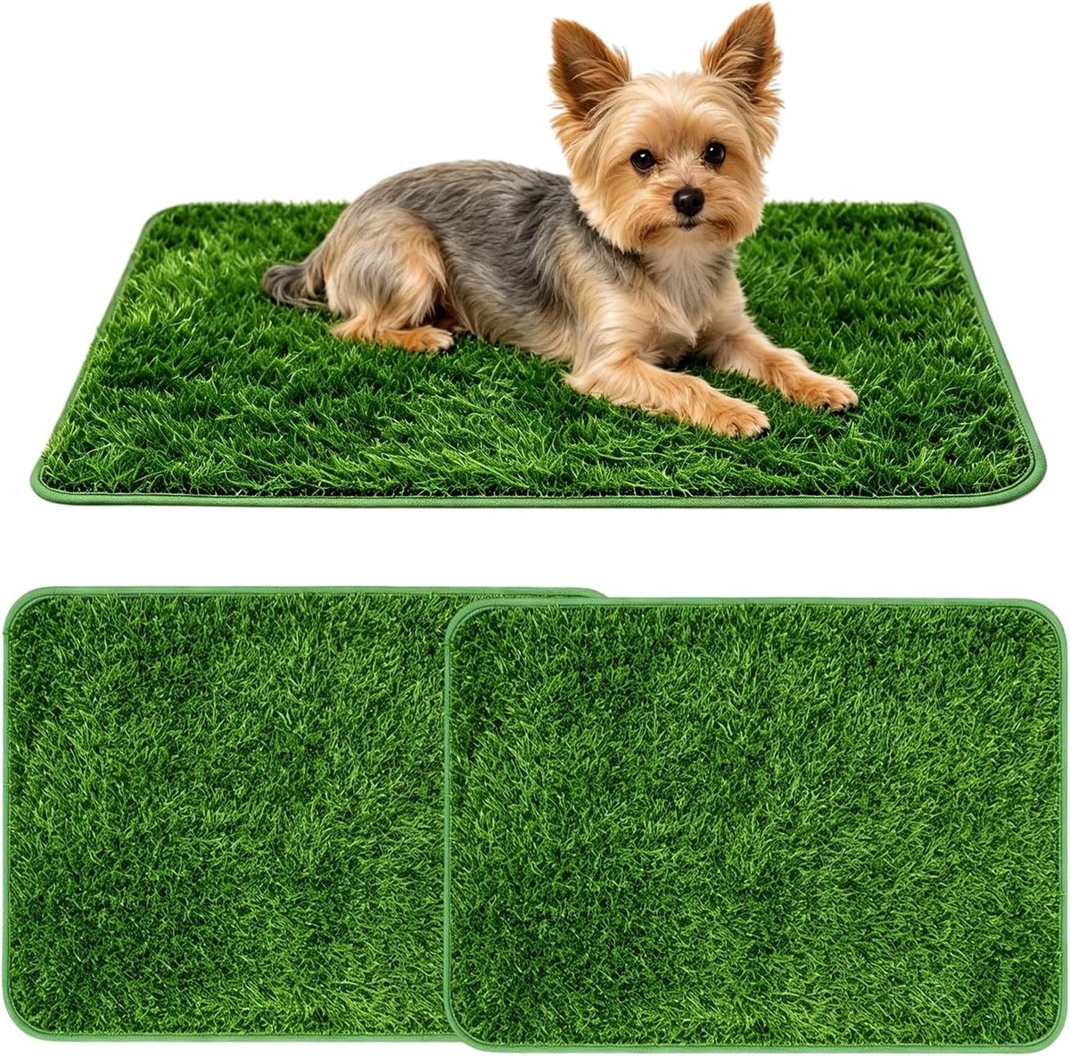 Hondentoilet set van 2 - Kunstgras 58 x 46 cm - Herbruikbare trainingsmat - Ideaal voor binnen en balkon - SnelShoppen