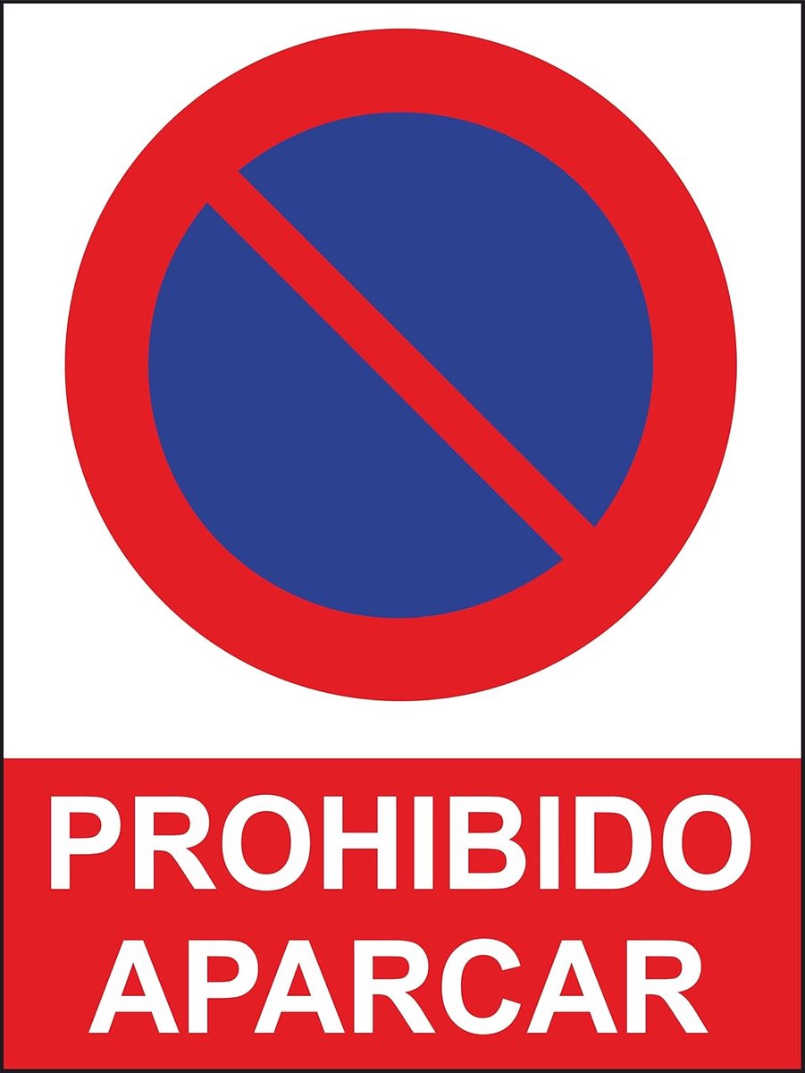 Prohibido Aparcar Cartel - Aluminium 30x40 cm - Weerbestendig - Eenvoudige installatie - SnelShoppen