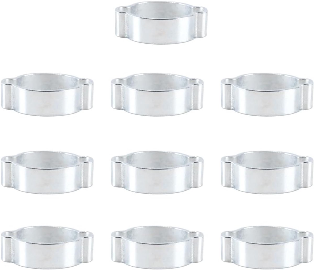 Hose clamps 20-23mm - dubbele oorklemmen - gegalvaniseerd staal - veilig voor vloeistoffen - SnelShoppen