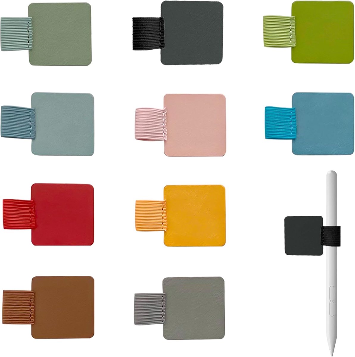Penhouders zelfklevend - 10 kleuren - elastische penlus - ideaal voor notitieboek en tablet - SnelShoppen