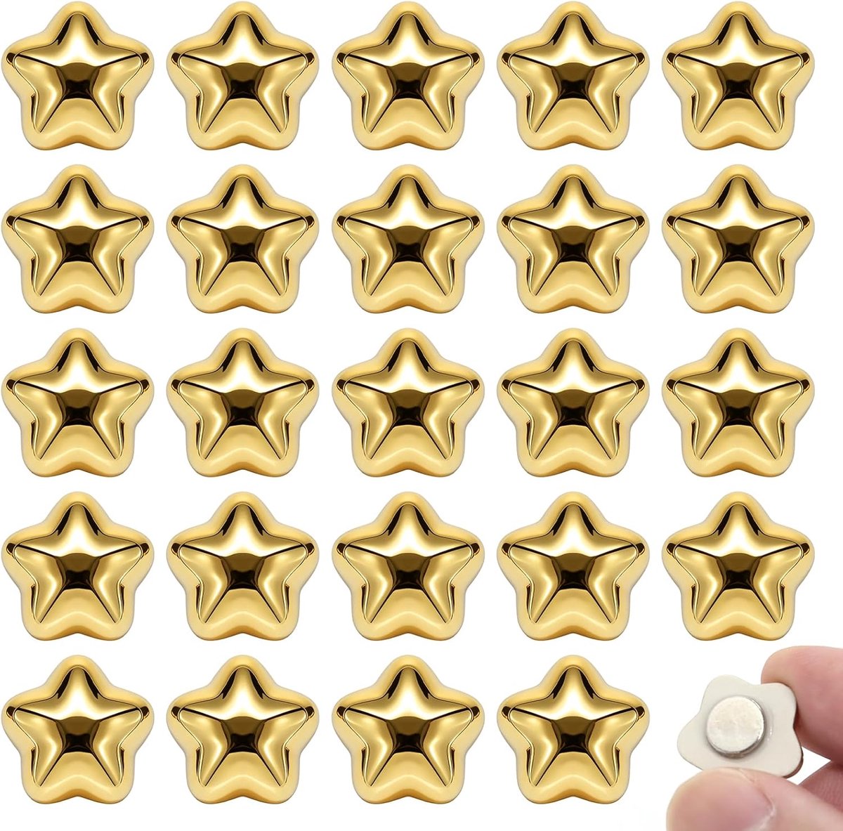 Magneten sterren 30 stuks - decoratieve gouden ster magneten - sterk voor koelkast en whiteboard - SnelShoppen