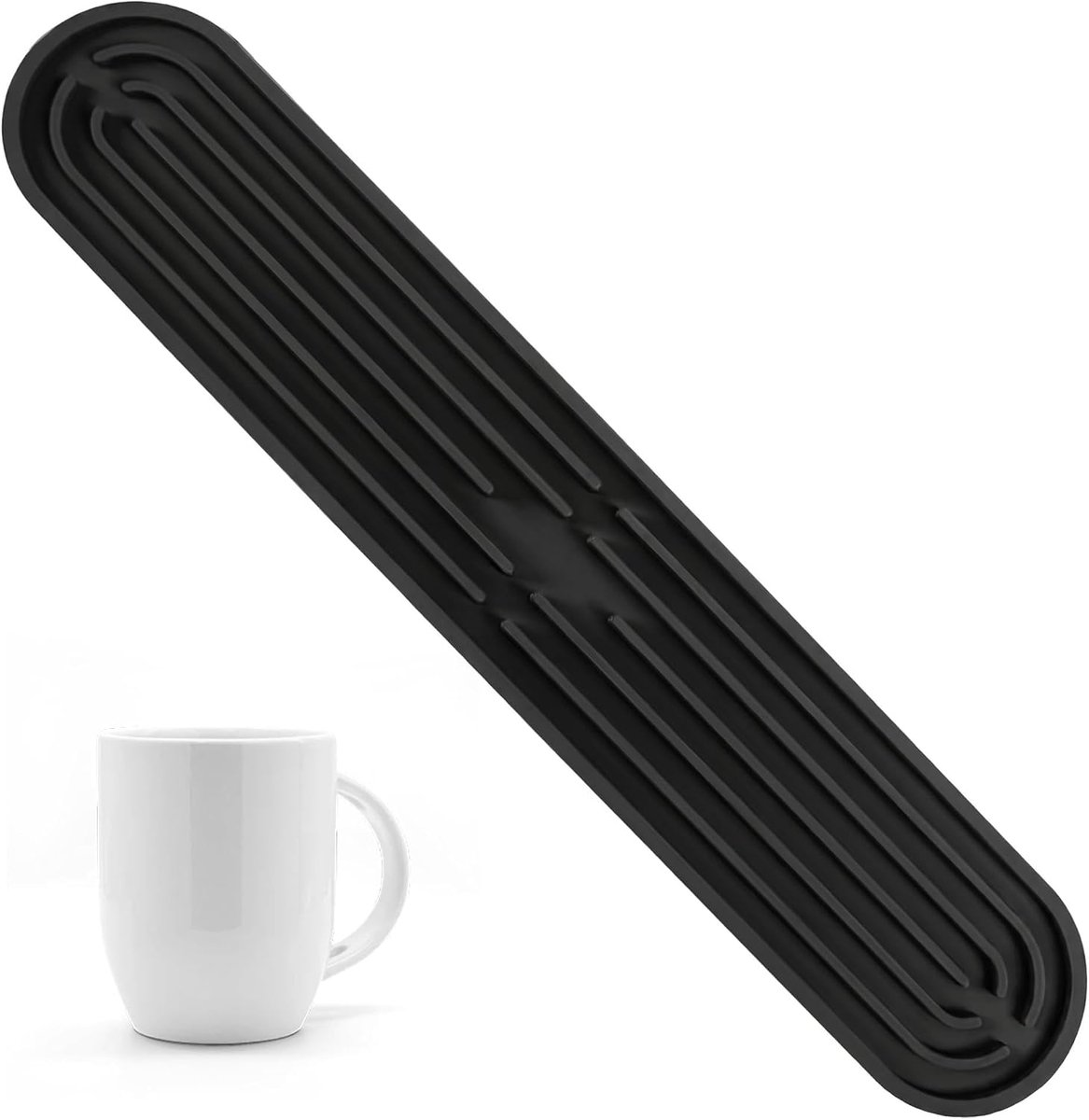 Afdruipmat 43 x 8 x 1 cm - Siliconen - Antislip - Ideaal voor smalle nissen - SnelShoppen