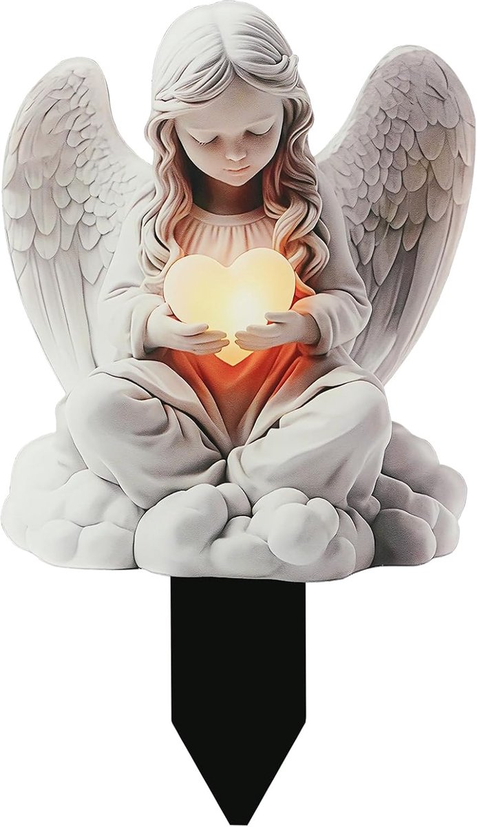 Grave decoration weerbestendig - Engeltje - Flat acryl decoratie - Troostend herinneringsgeschenk - SnelShoppen