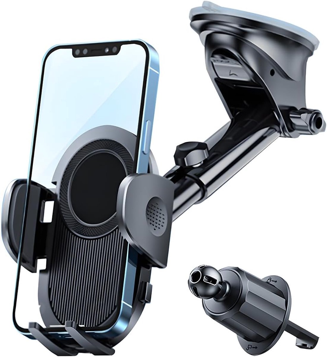 Mobielhouder met sterke zuignap - 2-in-1 multifunctioneel - 360 graden rotatie - SnelShoppen