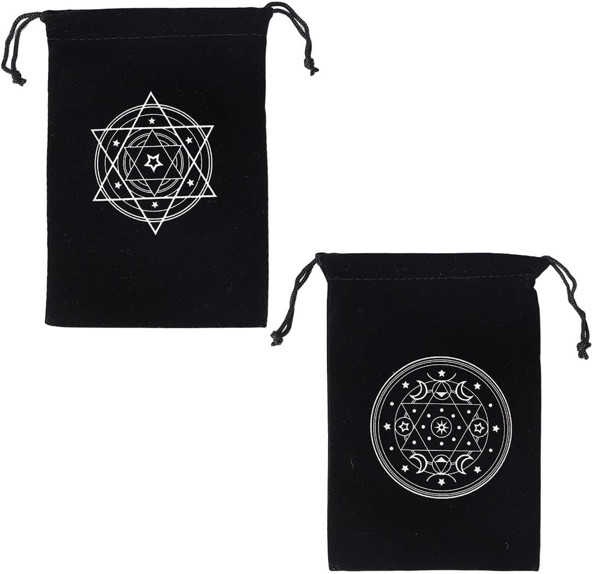 Tarot opbergzakken 2 stuks - dikke fluwelen verpakking - sterren en maan design - perfecte bescherming voor kaarten - SnelShoppen