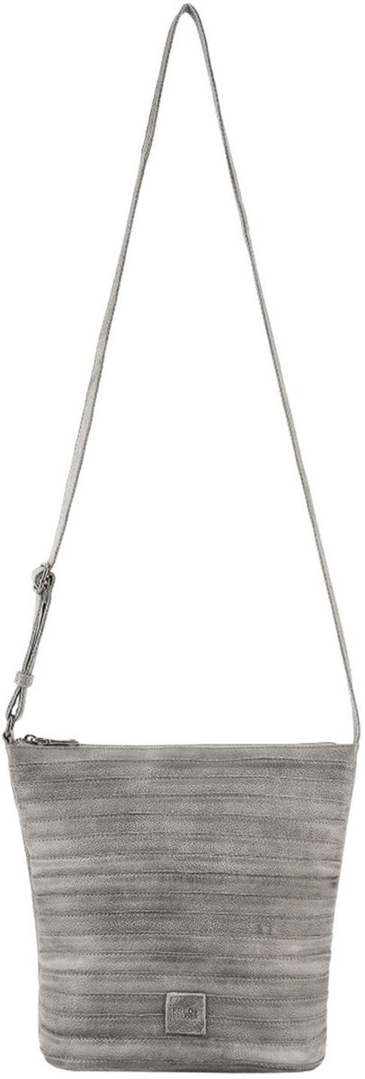 FREDsBRUDER Leren schoudertas Gürtelinchen Grey grijs