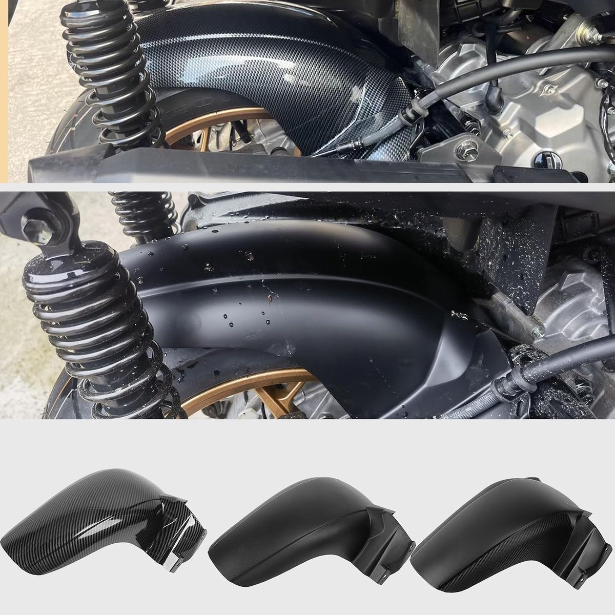 Motorfiets spatbord achterwiel - zwart - ABS kunststof - duurzame bescherming voor XMAX 300 (2017-2024) - ShopVlot