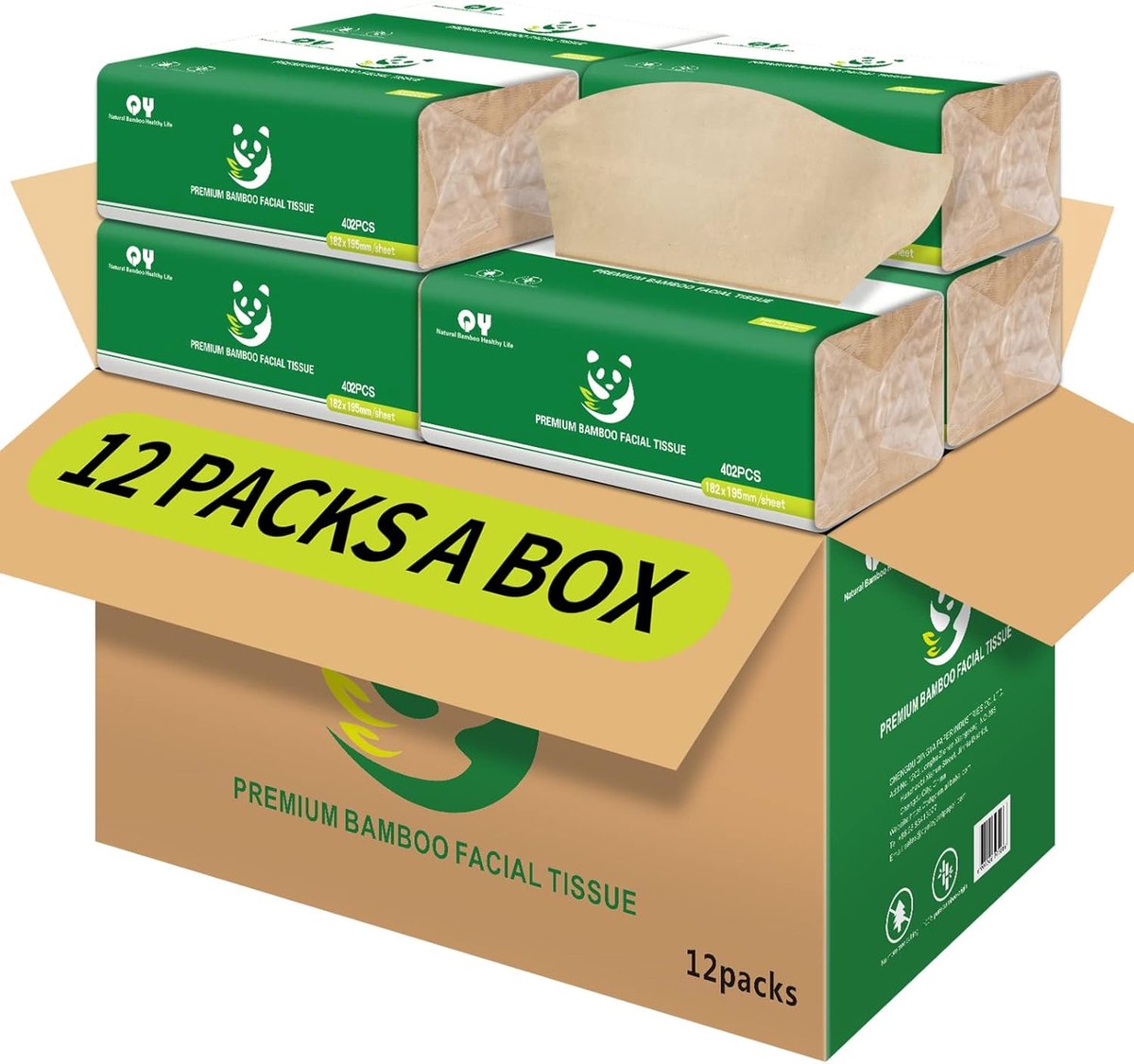 Bamboe gezichtsdoeken 3-laags - natuurlijke tissues - multifunctioneel voor thuisgebruik - ShopVlot