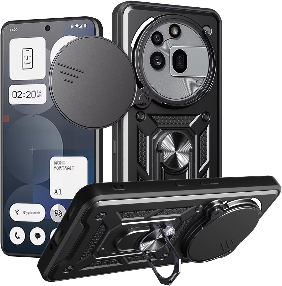 Mobiel hoesje schokbestendig - militaire bescherming - met camera cover en ringhouder - voor optimale bescherming - ShopVlot