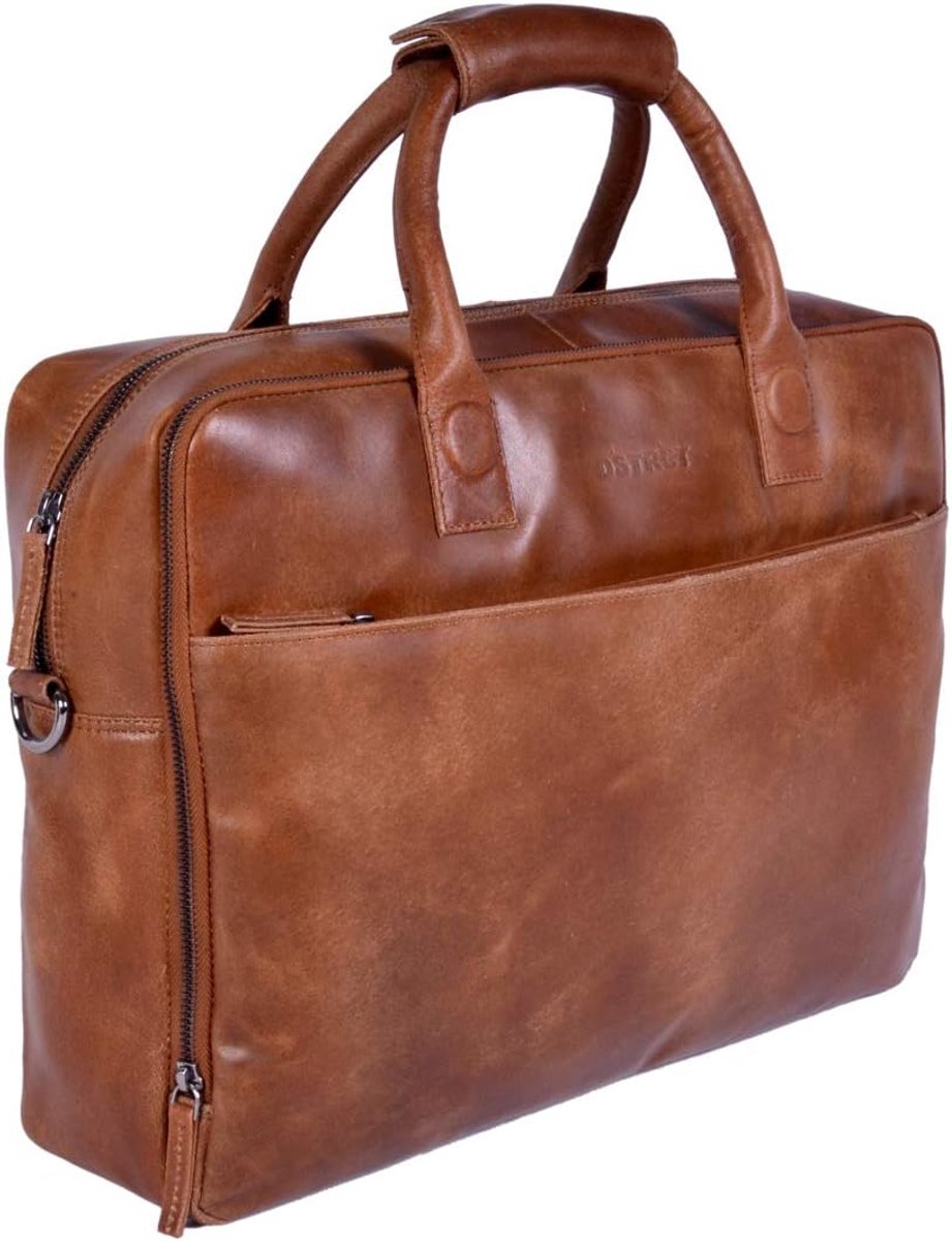 laptop tas met rits - leer - zak voor laptop - geschikt voor dagelijks gebruik - ShopVlot