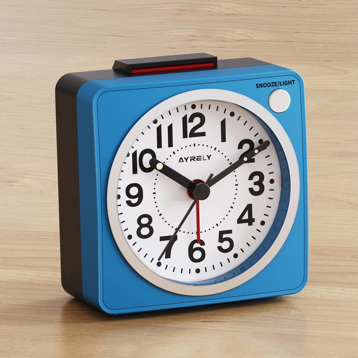 analoge reisalarmklok 6,6 cm - ultra klein - stil zonder tiktakgeluid - retro nachtkastjeklok voor slaapkamer - ShopVlot