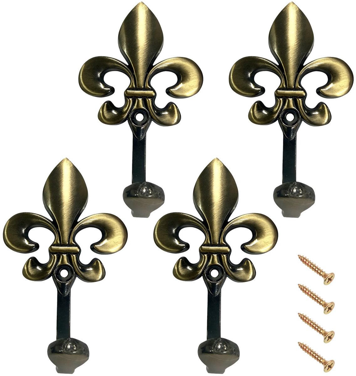 Muurhaken Fleur-de-Lis - Bronzen metalen decoratie - Vintage stijl - Perfect voor gordijnen - ShopVlot