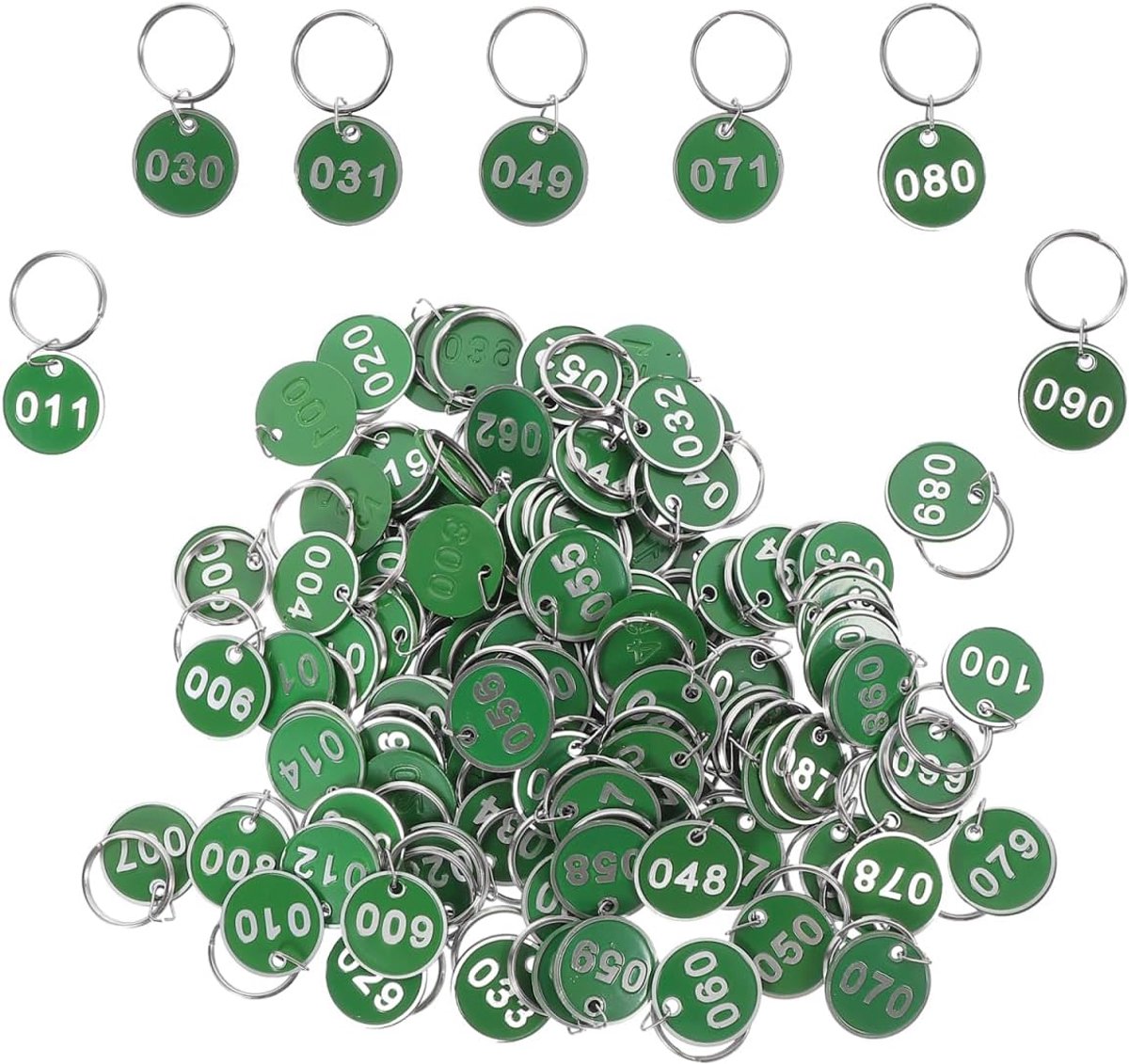 Metalen sleutelhangers 100 stuks - genummerde aluminium borden - ideaal voor workshops - ShopVlot