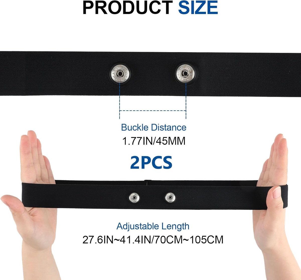 Cardio Strap 2 Pack - Verstelbaar 70cm tot 105cm - Bluetooth Ant+ - Compatibel met diverse hartmeters - ShopVlot