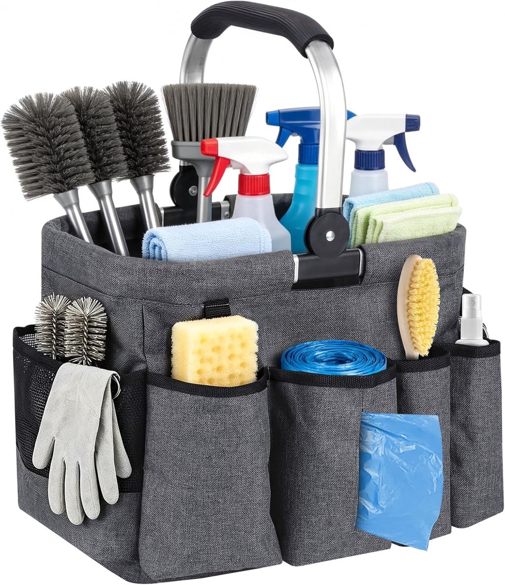 Reinigingstas opvouwbaar - aluminium handgreep - waterdichte organizer - ideaal voor huisreiniging - ShopVlot