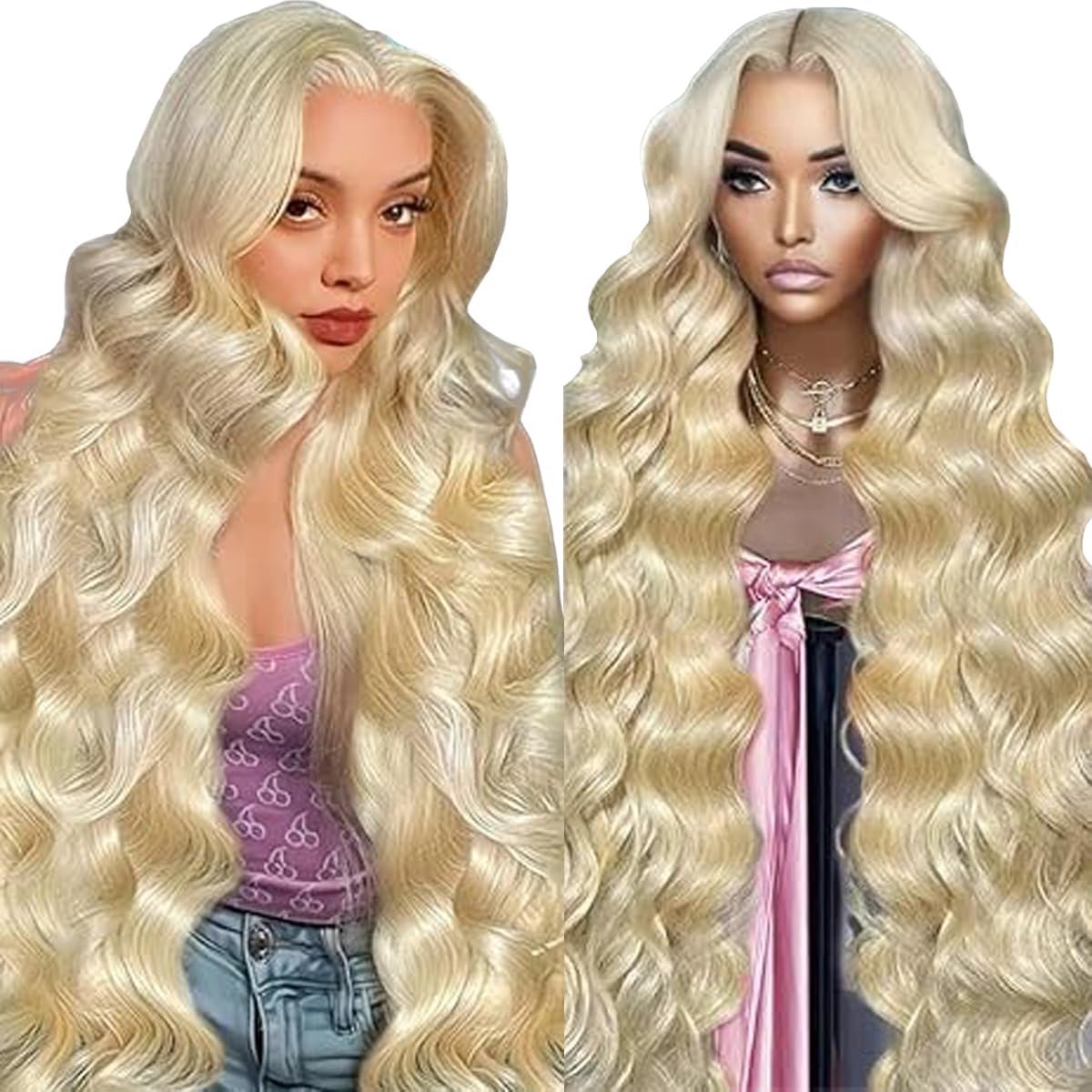 Human Hair Wig 32 Inch - Body Wave - Glueless 4x4 Lace - Natuurlijke Haarlijn met Baby Hair - ShopVlot