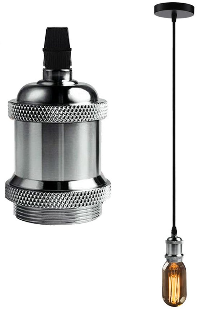 E27 Metalen Hanglamp - Retro Design - Koperen Lamphouder - Perfect voor Vintage Interieur - ShopVlot