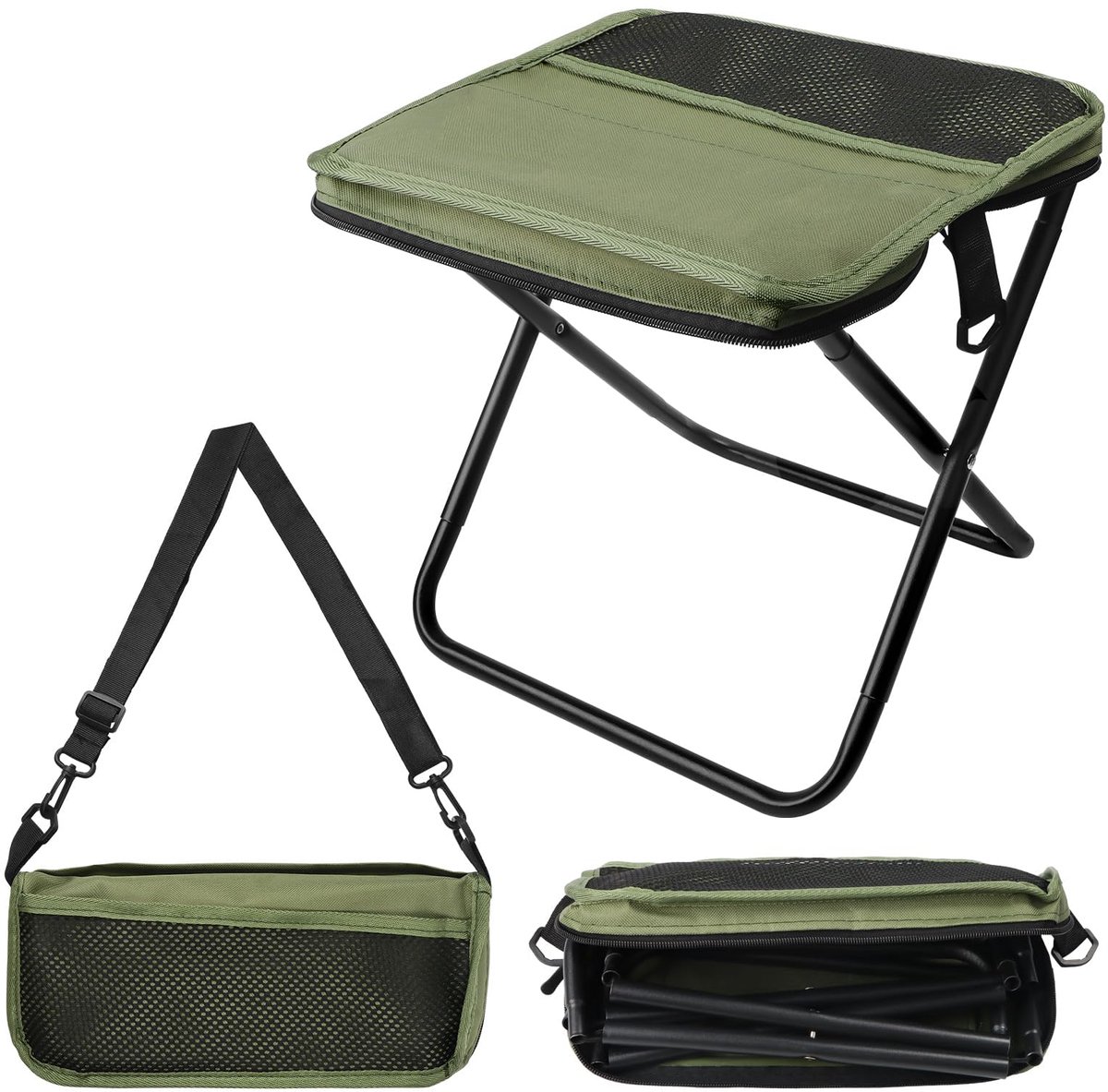 Opvouwbare Kruk - Draagbare Campingkruk voor Tuin, Kamperen, Vissen en Outdoor - Lichtgewicht Vouwkruk met Stevig Frame - Compacte Opbergkruk voor Picknick, Festival en Reizen