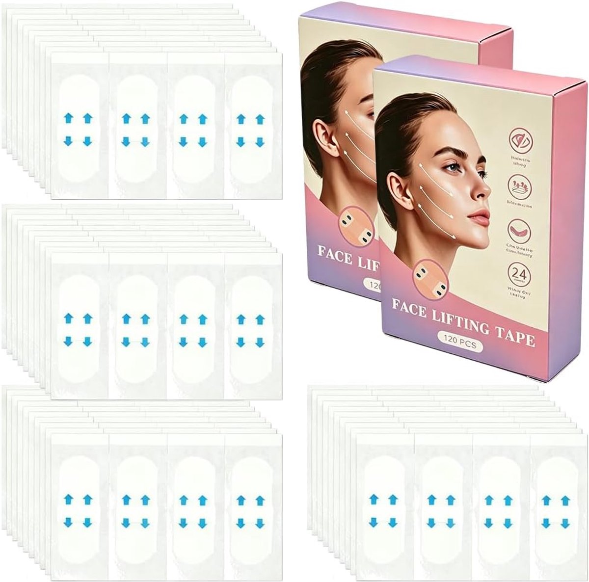 Gezichtstape 240 Stuks - Transparant en Ademend - Onzichtbaar voor Make-up en Dagelijks Gebruik - ShopVlot