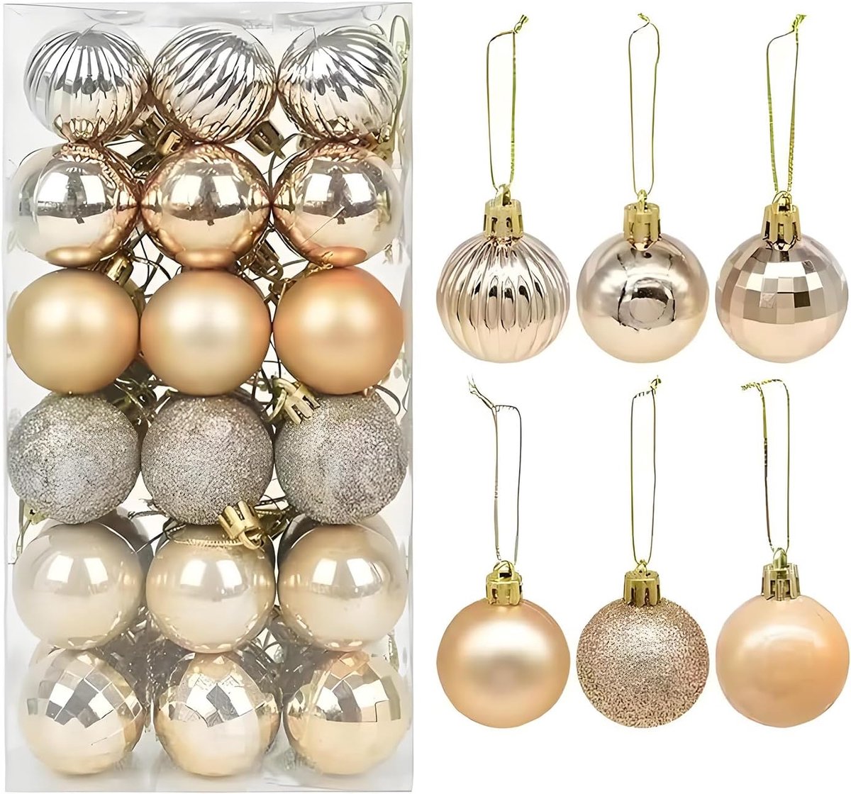 Kerstballen 16 Stuks - Vulbare DIY Plastic Kerstballen - Heldere Plastic Bollen - Versier je Kerstboom - ShopVlot