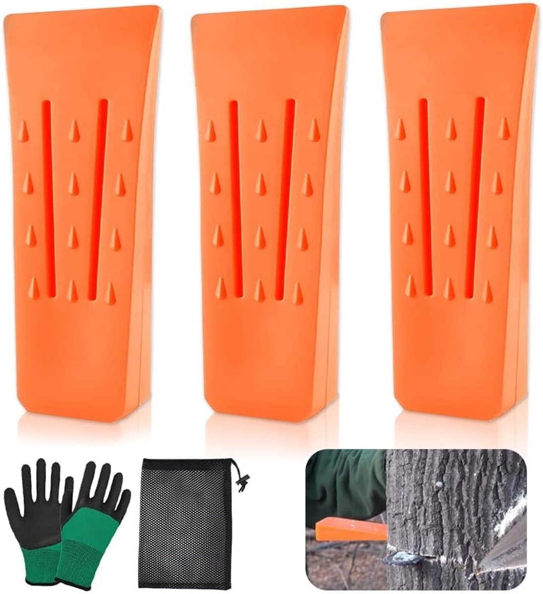 Fällkeil 3 Stuks Plastic Wedges 6 Inch - ABS Kunststof - Impactbestendig - Veiligheid bij boomverzorging - ShopVlot