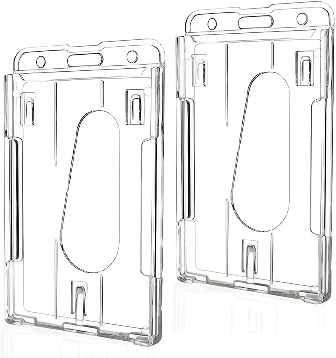 ID-kaarthouders set van 2 - hard plastic - transparant - ideaal voor school en kantoor - ShopVlot