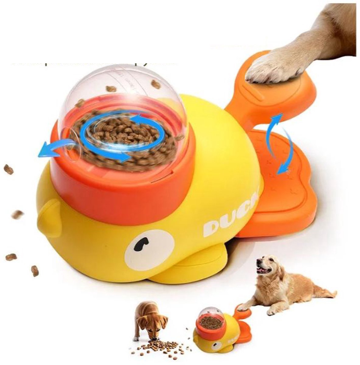 Casalora Hondenpuzzel - Interactief Hondenspeelgoed - Puzzel Feeder Gele Eend, Slow Feeder & Trainingsspeelgoed