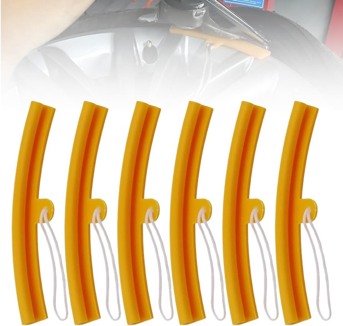 Rim Protection Strip 6 stuks - hoogwaardig polyurethaan - elastisch en duurzaam - beschermt velgen bij montage - ShopVlot