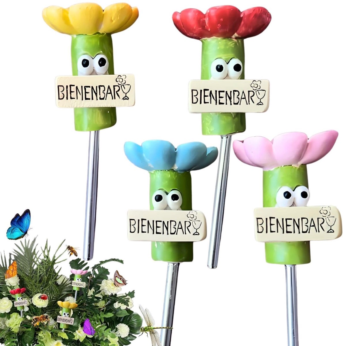 Insecten drinkbakken 4 stuks - voor tuin, balkon en terras - bijen- en vlindervriendelijk - waterbron voor insecten - ShopVlot