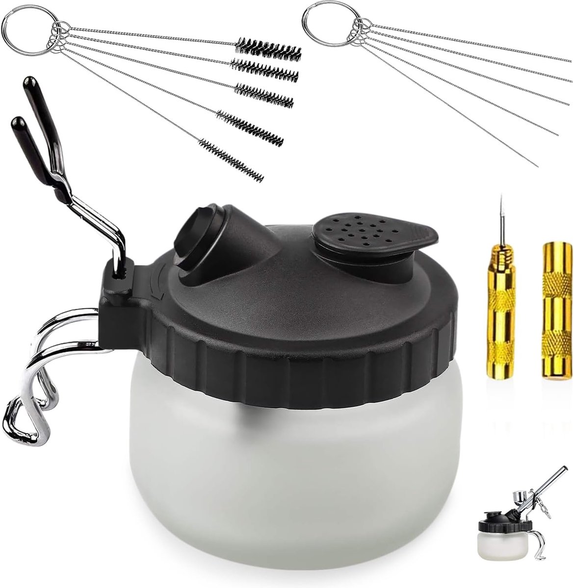Airbrush Cleaning Set van 4 - Professionele reinigingsset met nylon borstels en RVS naalden - Voor grondige schoonmaak - ShopVlot