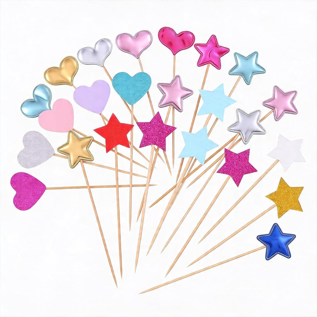 Muffin decoratie 30 stuks - cupcake toppers - feestelijk design - perfect voor verjaardagen - ShopVlot