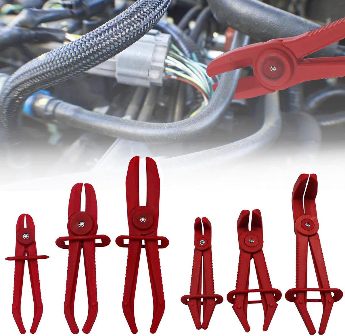 Slangklemmen tang set - 6 delen - hittebestendig nylon - ideaal voor brandstofslangen - ShopVlot