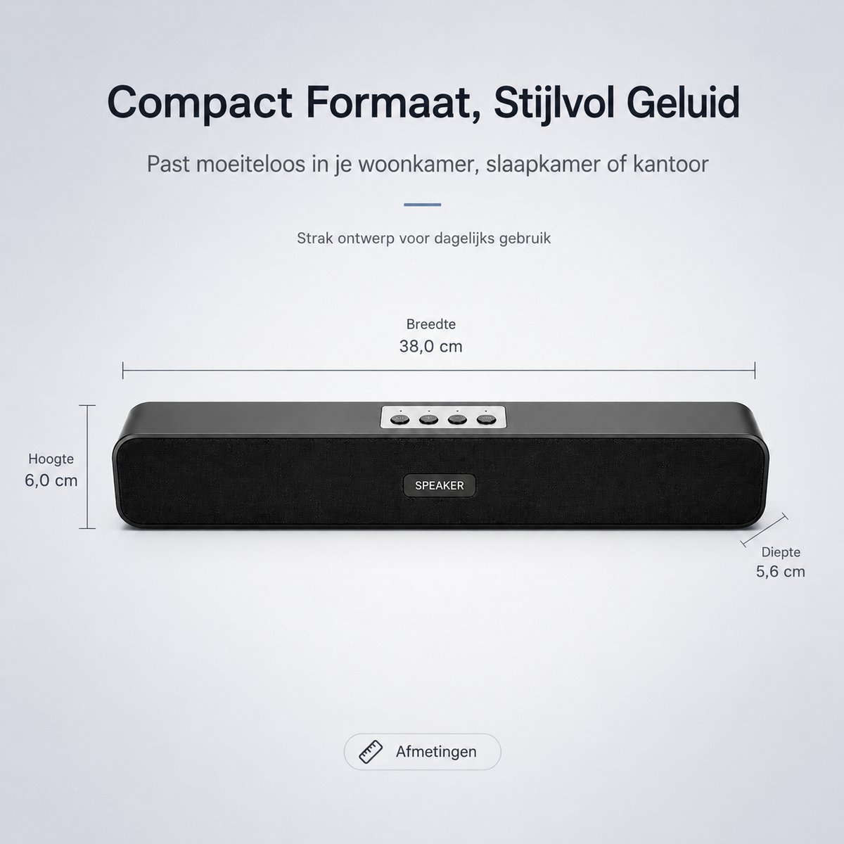 ShantouTutian Soundbar Bluetooth Speaker Zwart - afbeelding 2