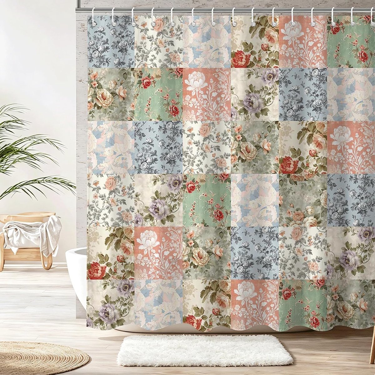 BOTC Douchegordijn Anti Schimmel - Inclusief ringen - Met gewichtsband - 180x200cm - Premium kwaliteit - Waterdicht