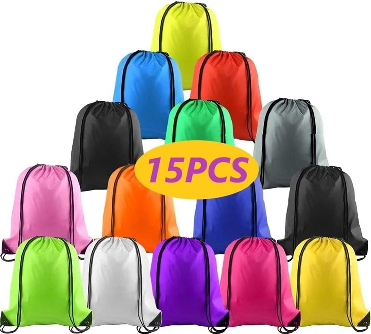 Gymtas met trekkoord 15-delig - 210D polyester - 14 kleuren - Ideaal voor fitness of reizen - ShopVlot