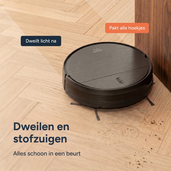 Skoov EcoPulse Robotstofzuiger met Dweilfunctie en Laadstation - Dweilrobot - Stofzuiger Robot en Dweil in 1 - Huisdieren en Hondenharen - Dynamische Navigatie - App & Afstandsbediening - Zwart