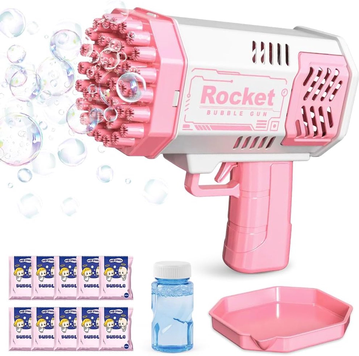 Zeepbellenpistool automatische machine - roze - voor kinderen - ideaal voor feestjes - ShopVlot