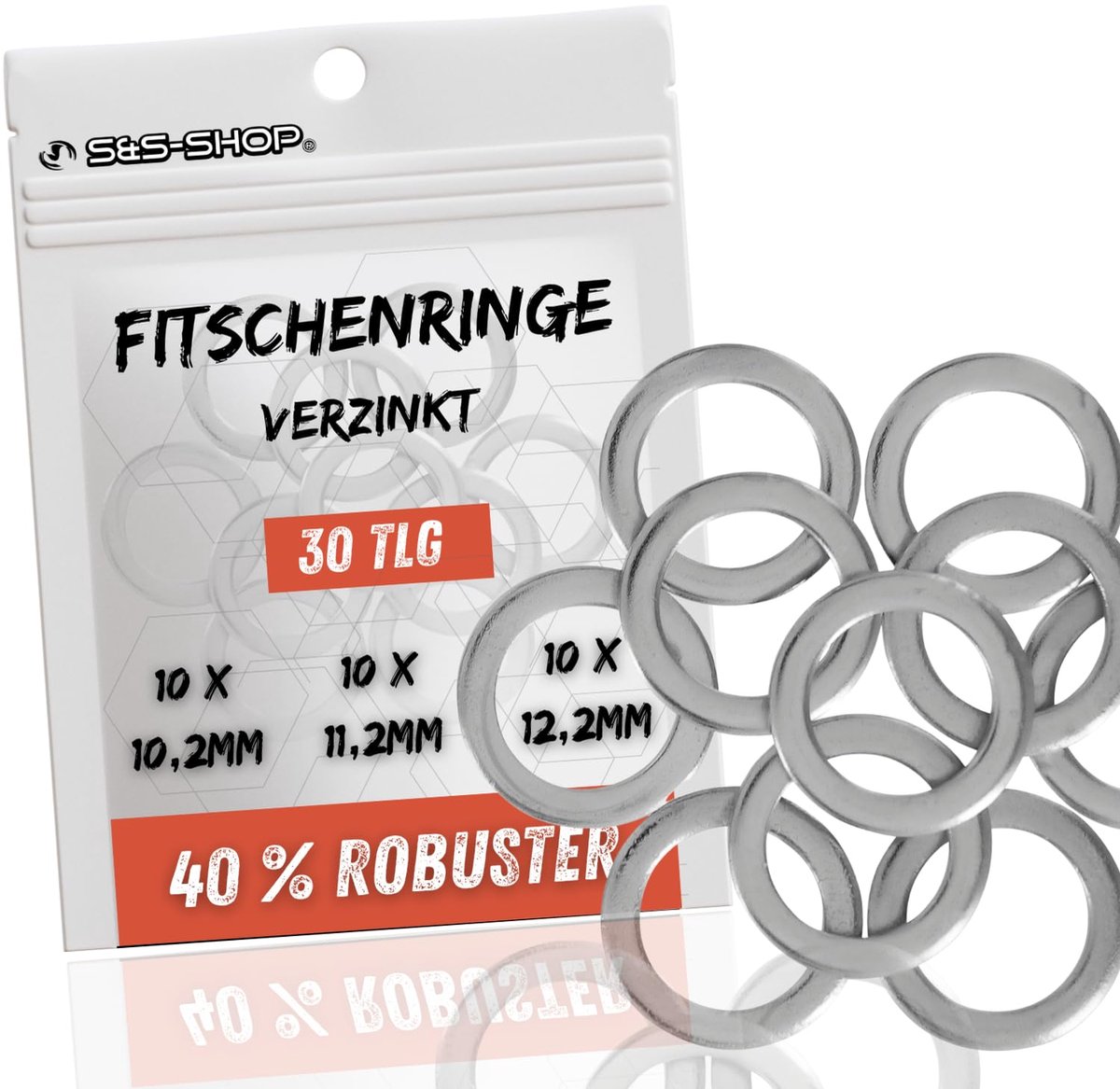 Klemringen set 30 stuks - Ø 10/11/12 mm - gegalvaniseerd staal - voor hefsystemen - ShopVlot