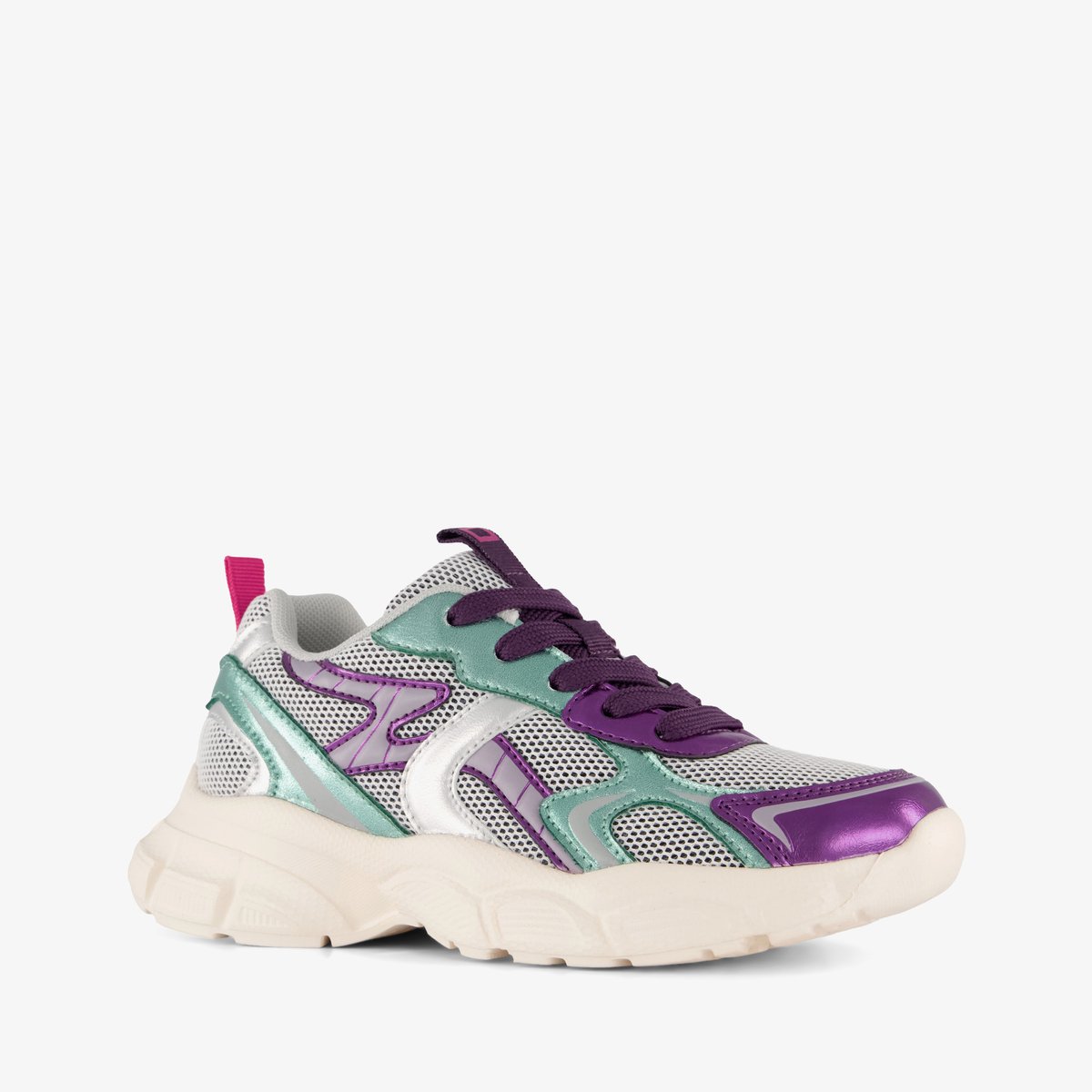 Blue Box meisjes dad sneakers blauw paars - Maat 35 - Uitneembare zool